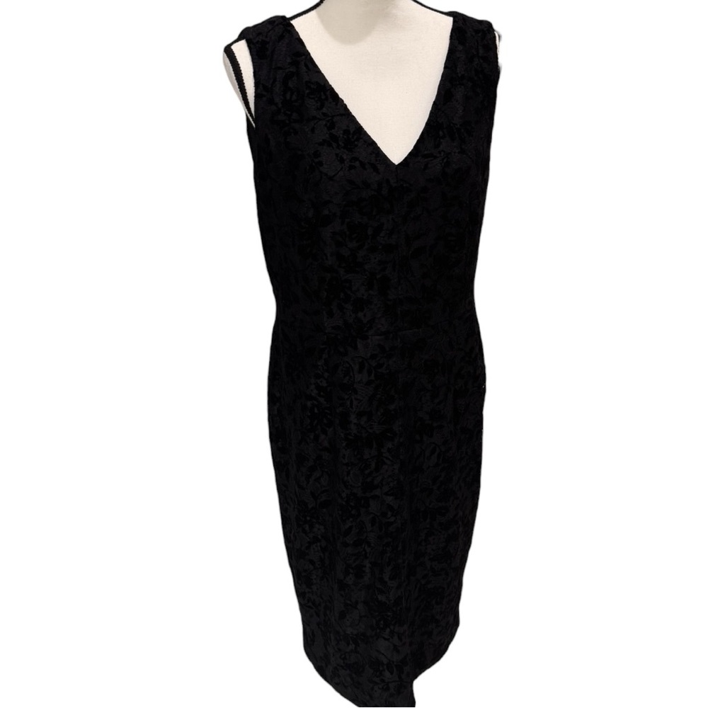 Lauren Black Lace Velvet Dress 12 - Picture 7 of 11